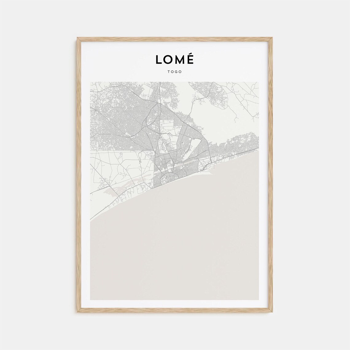 Lomé Togo Minimalist City Map Travel Poster for Home and Office Gift