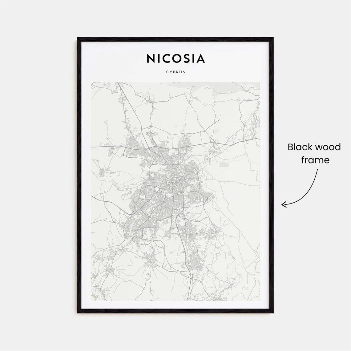 Nicosia Cyprus Mediterranean Capital Minimalist Map Travel Poster - Image 3