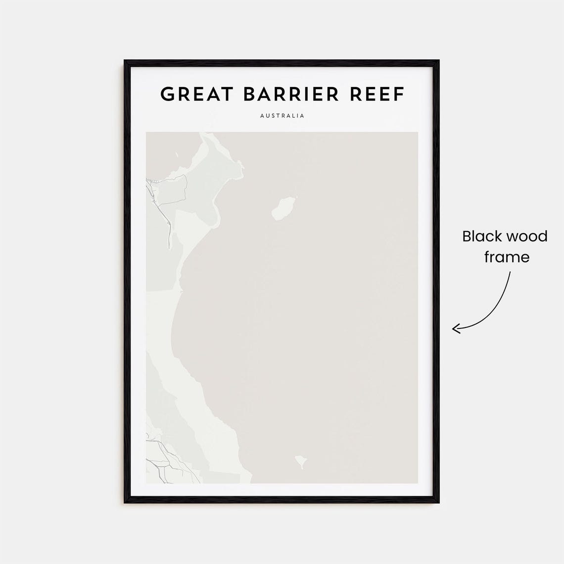 Great Barrier Reef Australia Minimalist Street Map Art Poster - Image 3