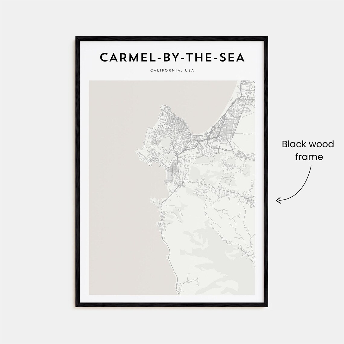 Carmel By The Sea California Street Map Poster Minimalist Modern Decor - Image 3