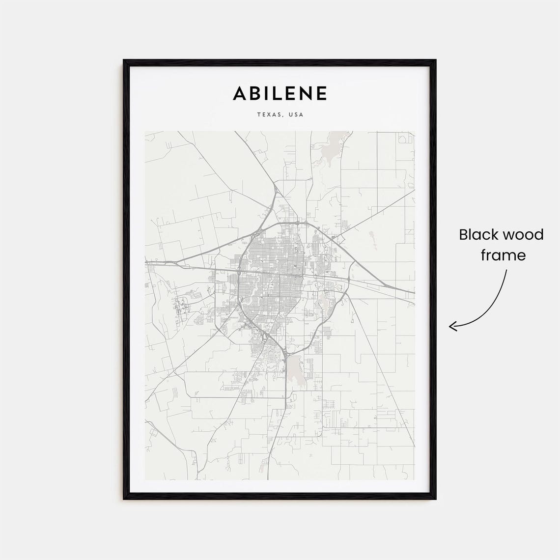 Abilene Texas Minimalist City Street Map Vintage Travel Poster - Image 3