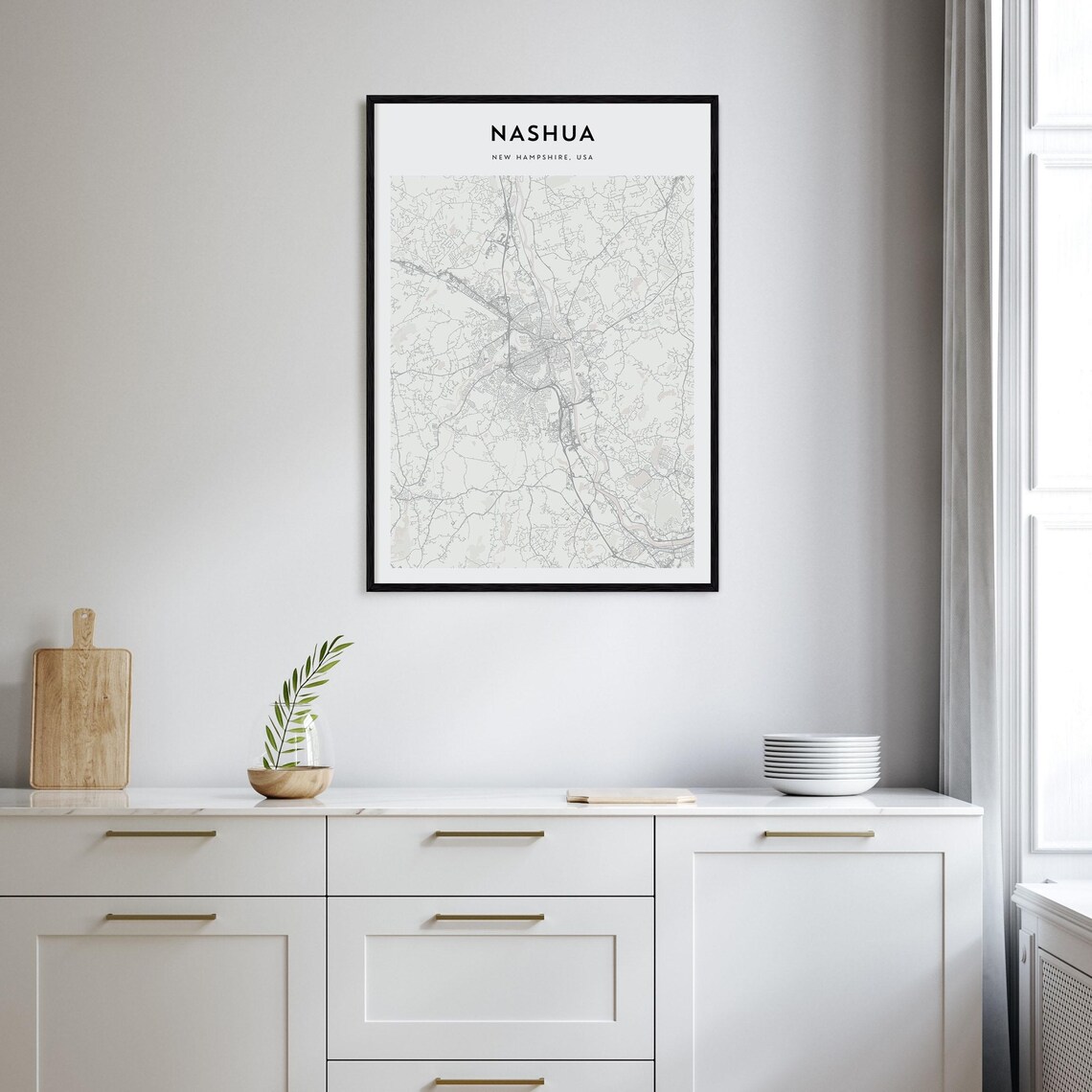Nashua New Hampshire Minimalist Street Map New England Town Poster - Image 2