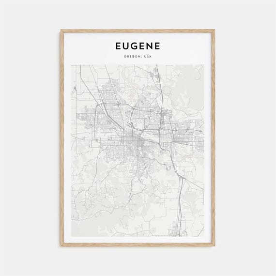 Eugene Personalized Map Art, Travel Poster