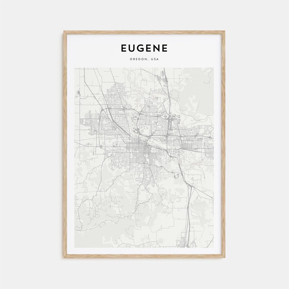 Eugene Personalized Map Art, Travel Poster