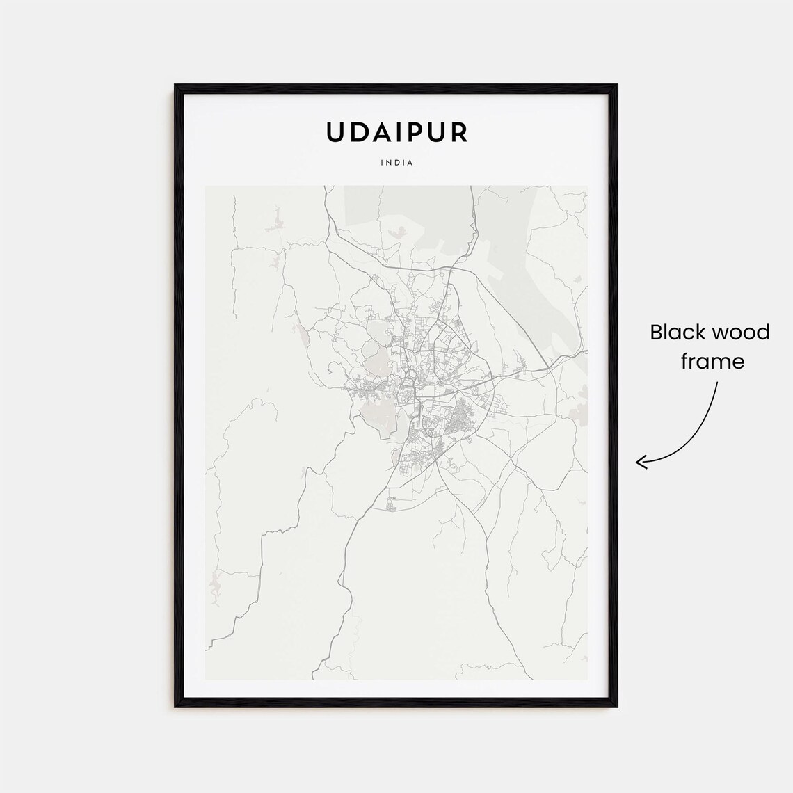 Udaipur India Elegant Minimalist City Street Map Travel Poster - Image 3
