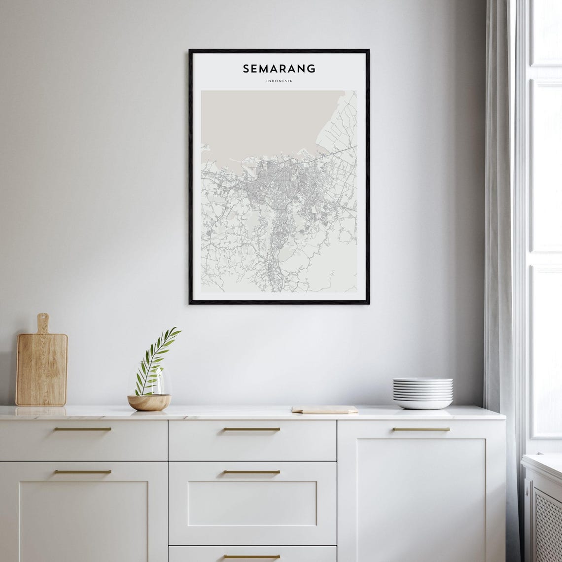 Semarang Indonesia Minimalist Coastal City Map Travel Poster - Image 2