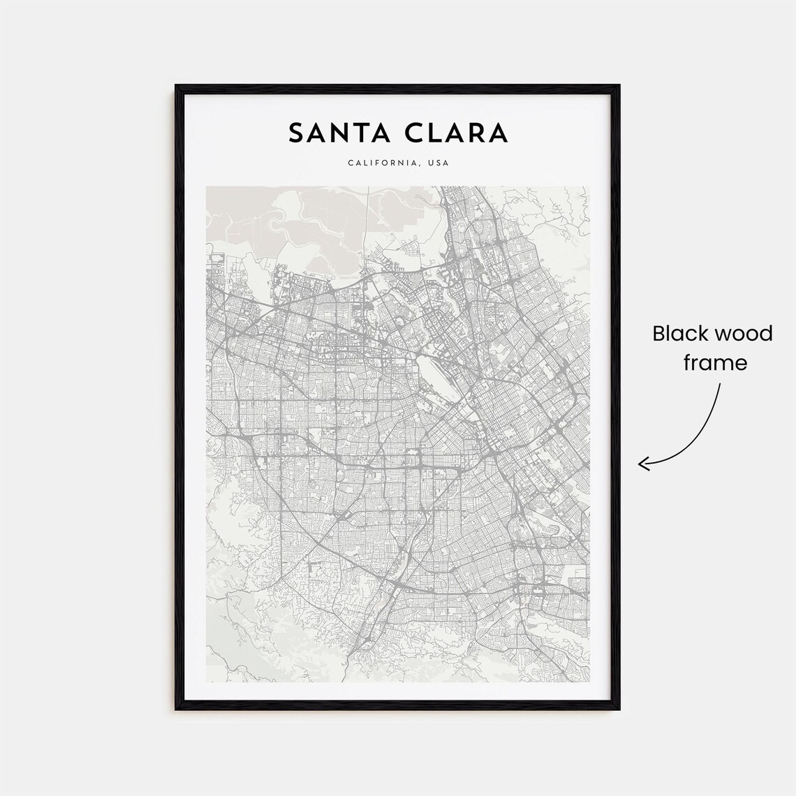 Santa Clara California USA Minimalist City Map Travel Poster - Image 3