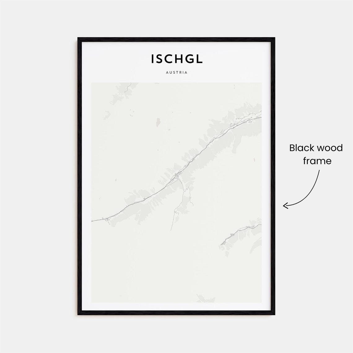 Ischgl Austria Minimalist City Street Map Scandinavian Decor Poster - Image 3
