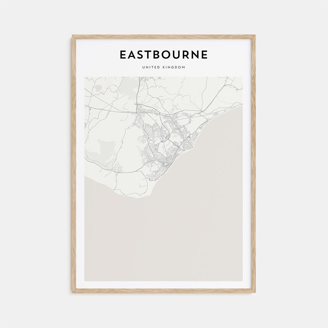 Eastbourne United Kingdom Coastal Map Minimalist City Art Poster