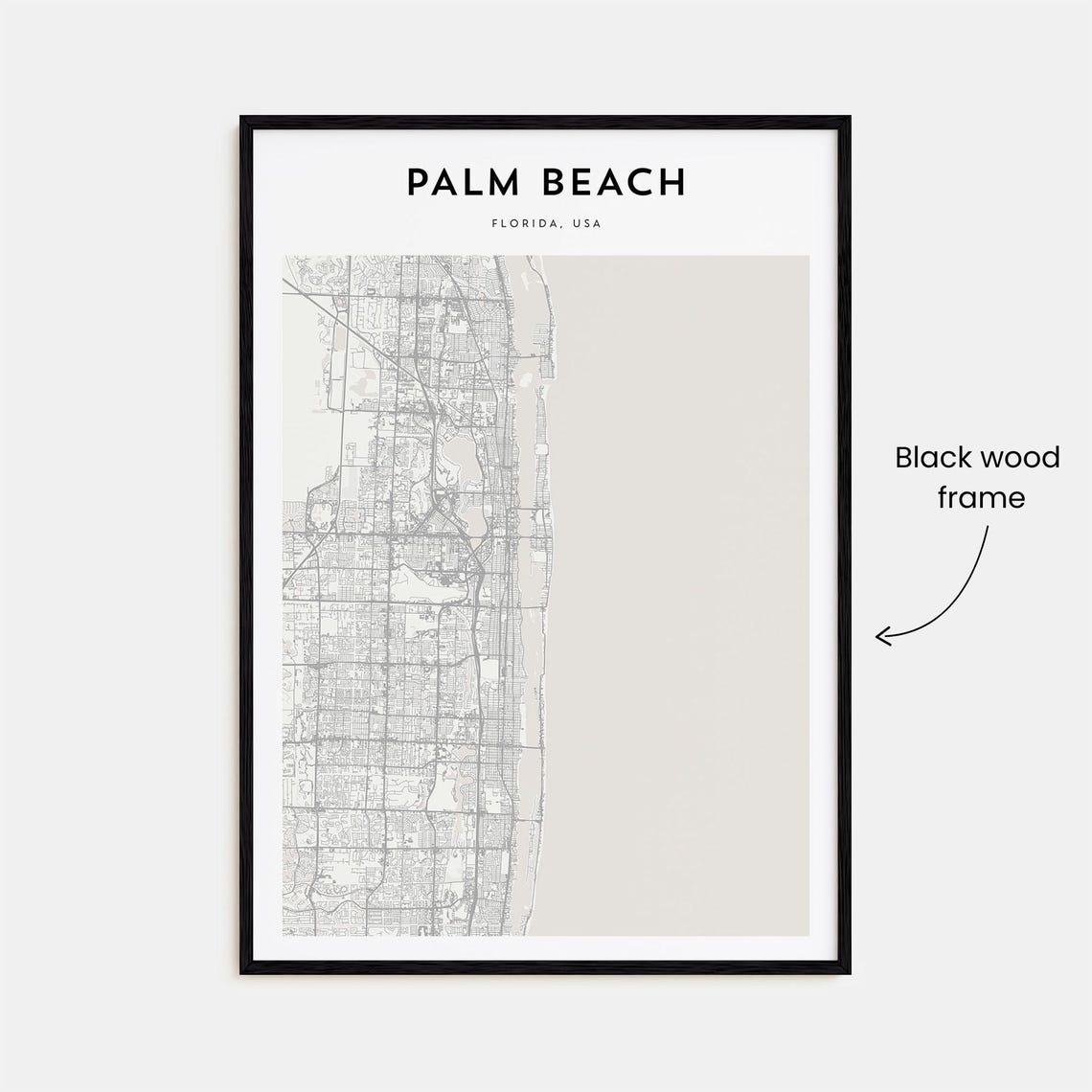 Palm Beach Florida Coastal Minimalist Line Art City Map Poster - Image 3
