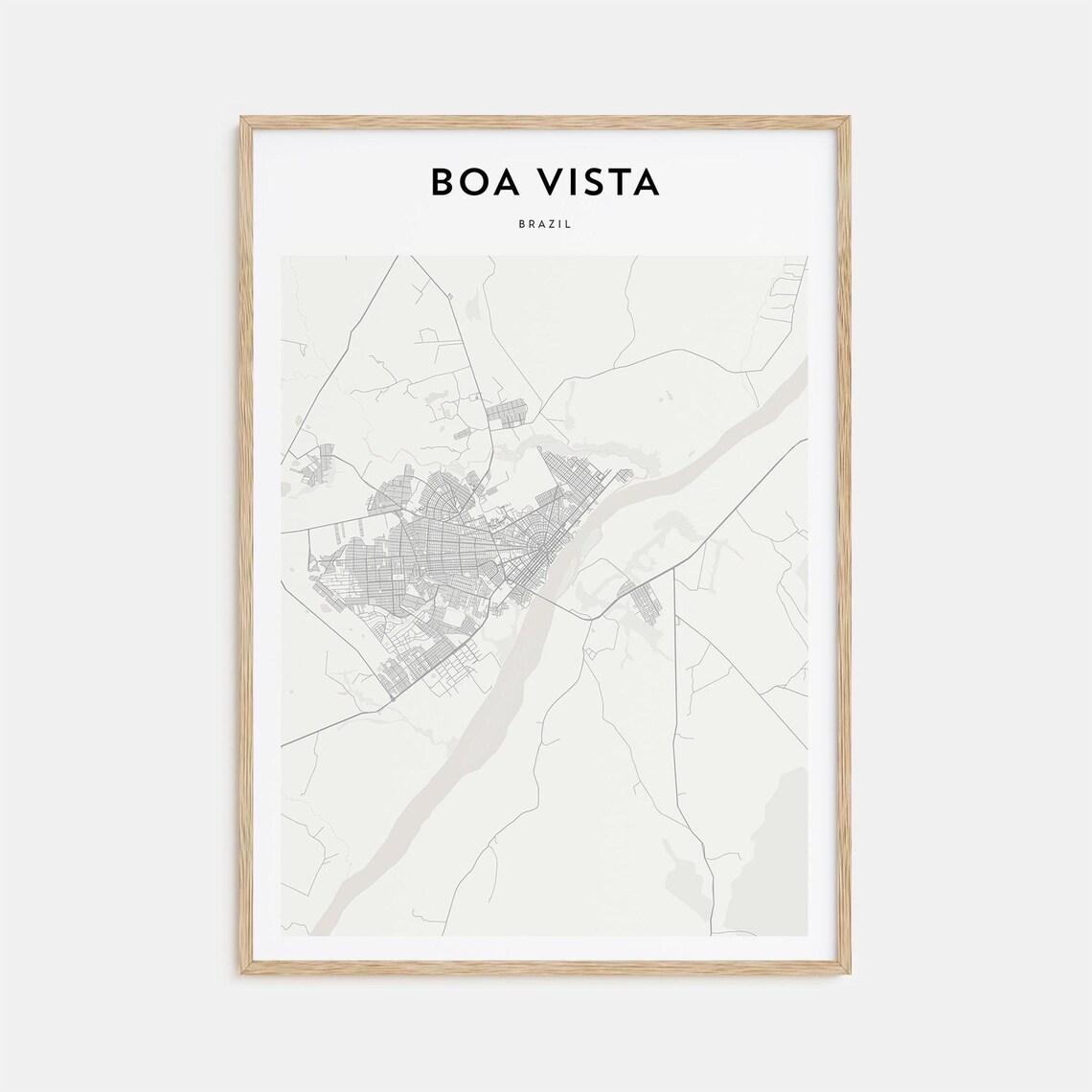 Boa Vista Brazil Northern Gateway City Map Line Art Travel Poster