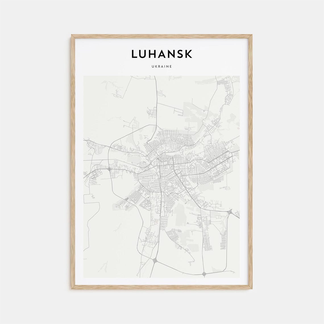 Luhansk Ukraine Minimalist Street Map Poster For Modern Travel Decor