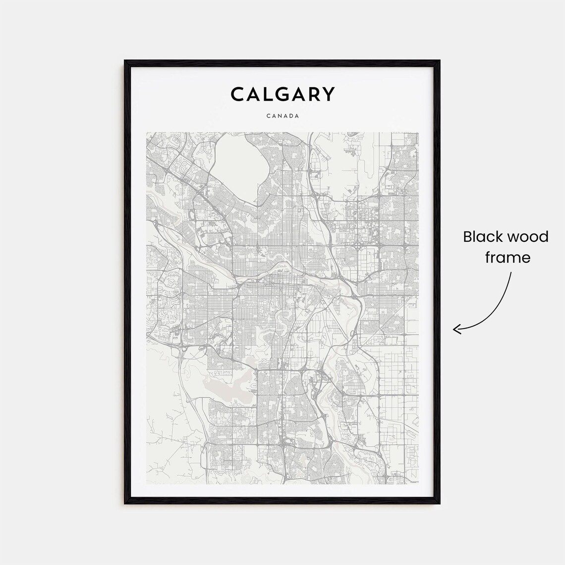 Calgary Canada Minimalist Black White City Map Street Poster Gift - Image 3