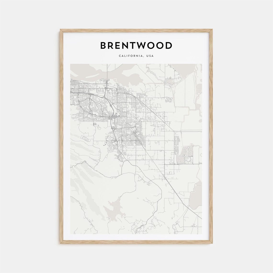 Brentwood Map Poster Brentwood Map Print Brentwood Personalized Map Art Brentwood Wall Art Brentwood Travel Print California Usa