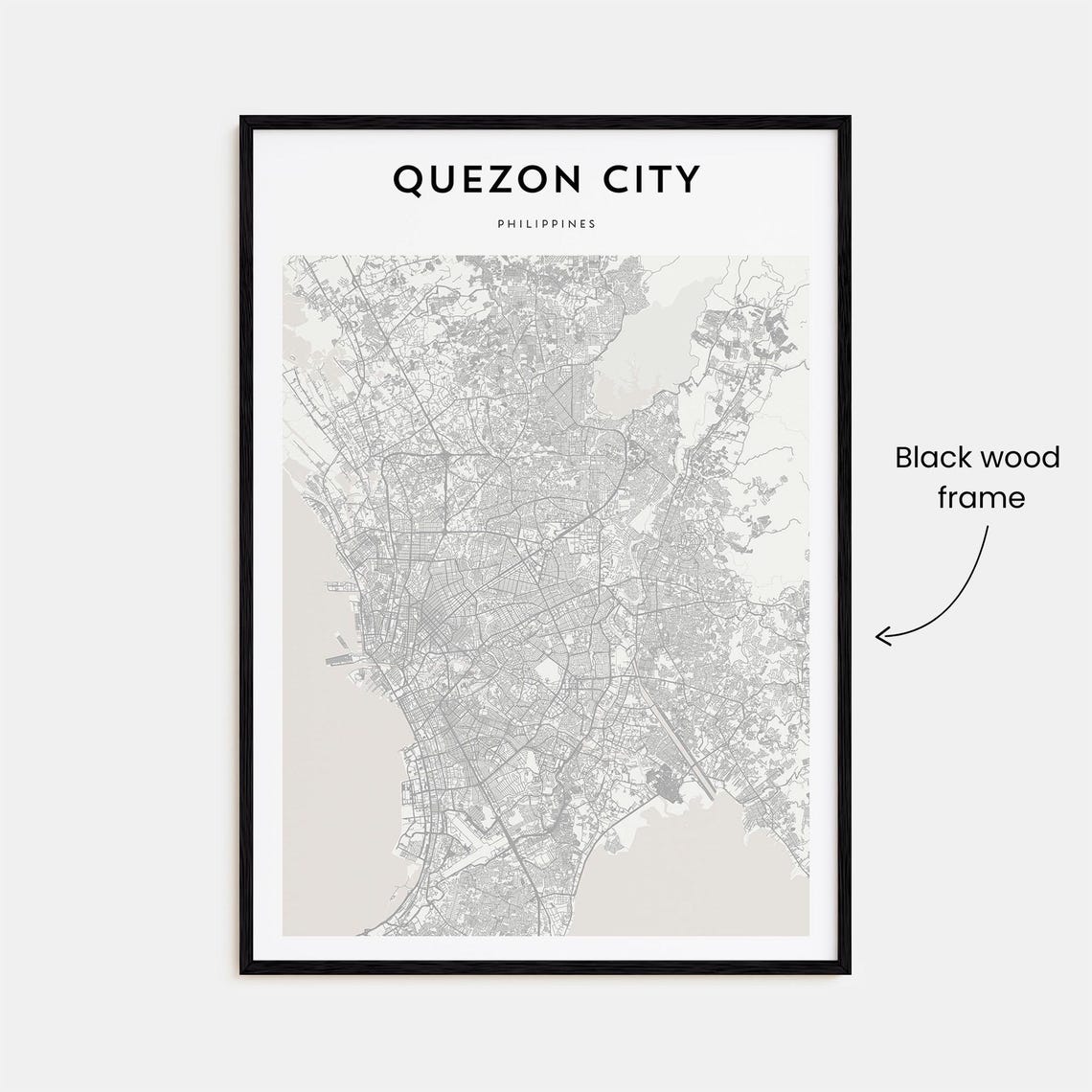 Quezon City Philippines Minimalist Street City Map Decor Art Poster - Image 3