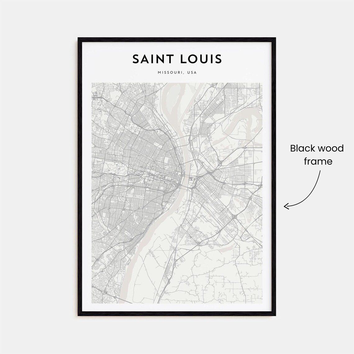Saint Louis Missouri Minimalist Street Map Gateway City Travel Poster - Image 3