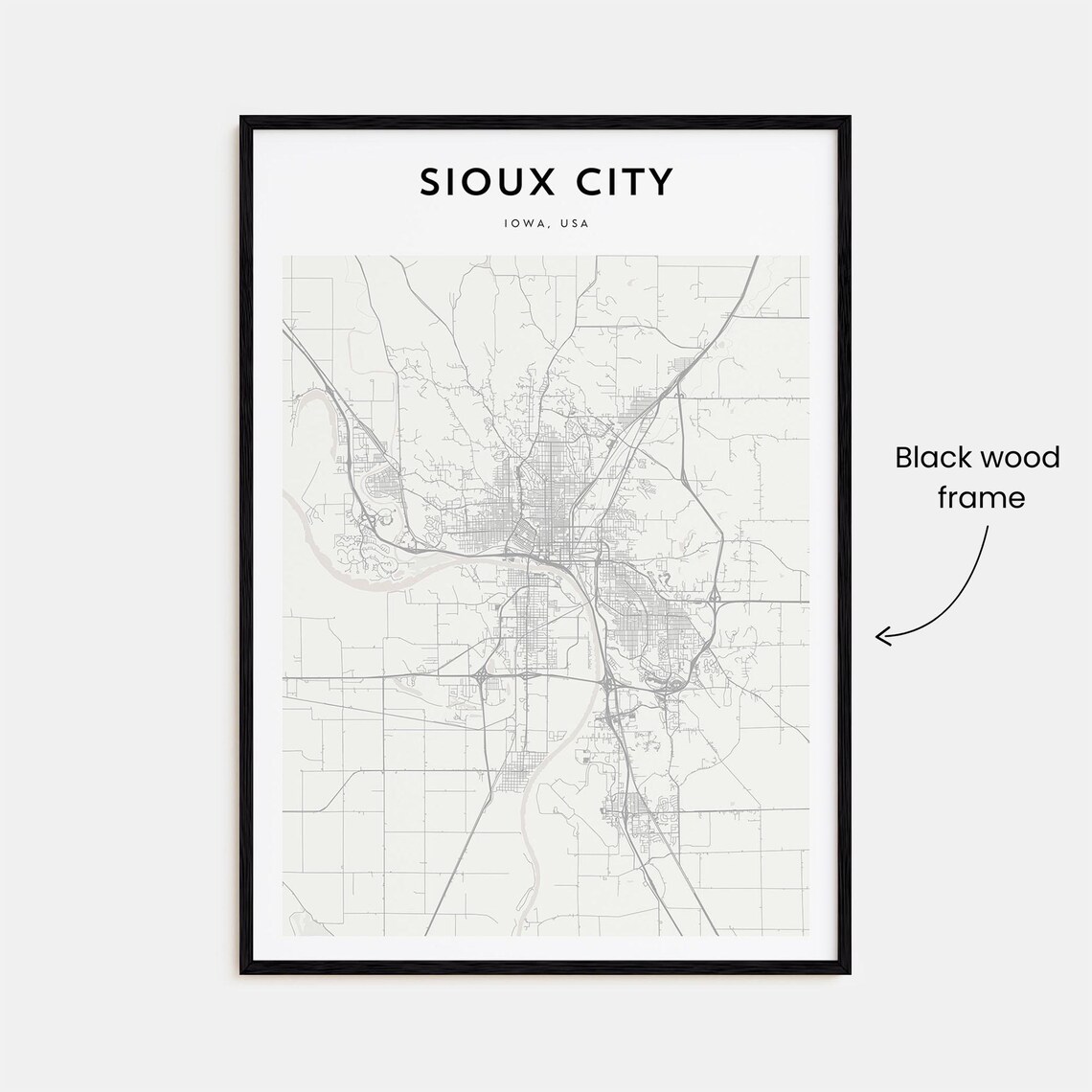 Sioux City Map Poster Sioux City Map Print Sioux City Personalized Map Art Sioux City Wall Art Sioux City Travel Print Iowa Usa - Image 3