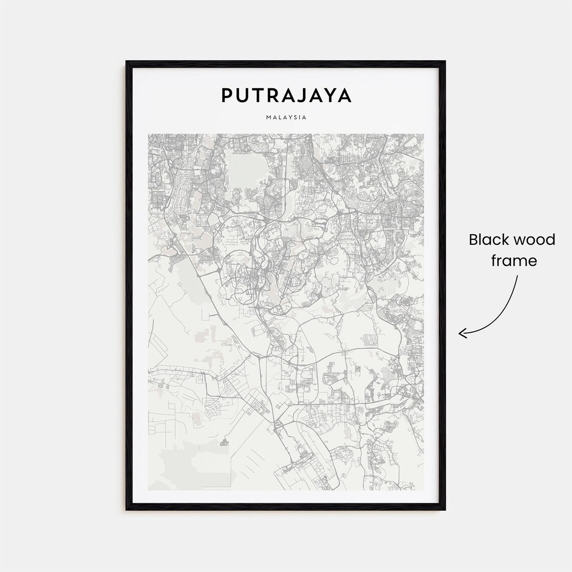 Putrajaya Malaysia Minimalist Modern City Map Street Art Poster - Image 3