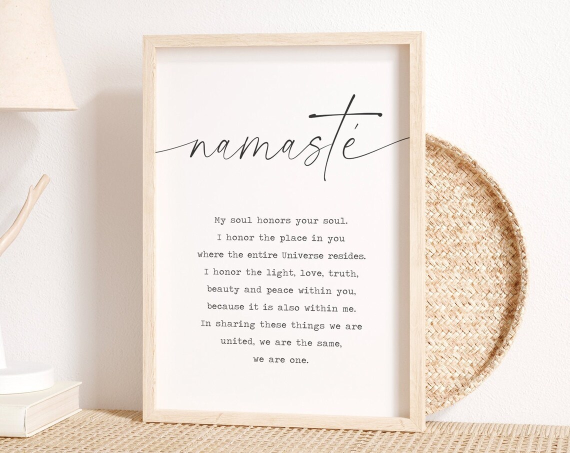 Namaste Definition Poster, Yoga Wall Art