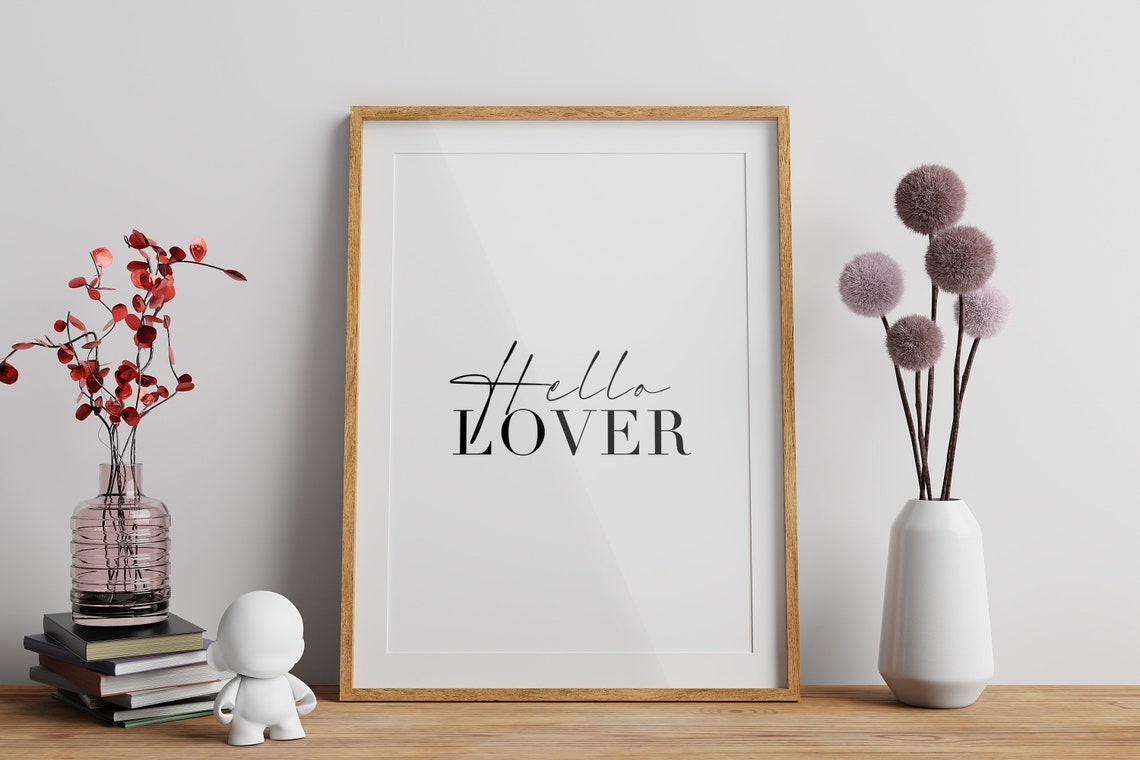 Hello Lover Mixed Font Romantic Typography Bedroom Decor Poster - Image 2