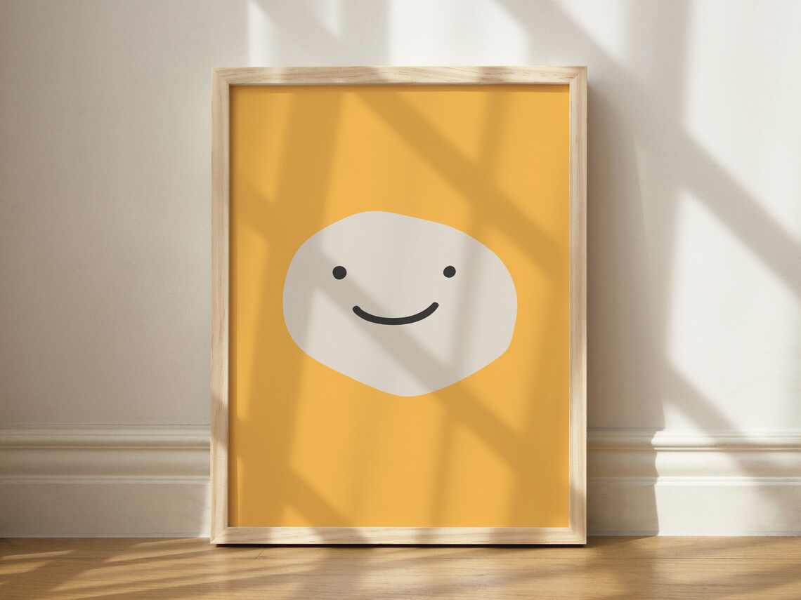 Trendy Smiley Face Retro Dorm Decor Art Print