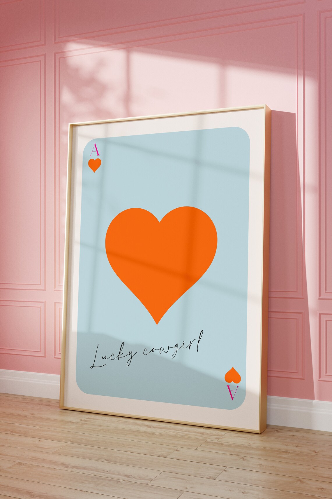 Lucky Cowgirl Ace of Hearts Retro Playing Card Trendy Poster - Image 4