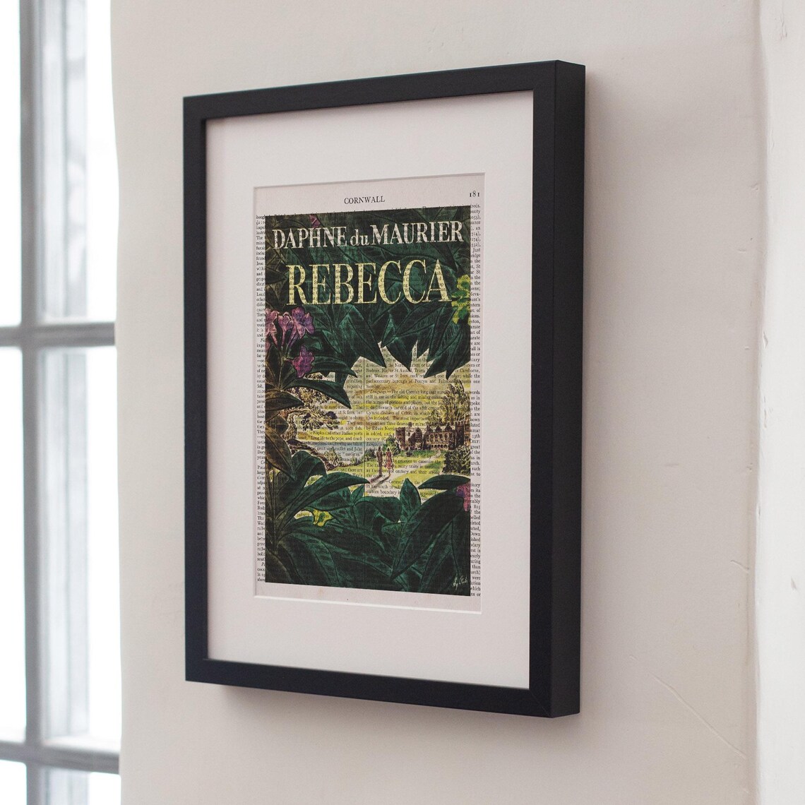 Daphne Du Maurier Rebecca Manderley Tropical Leaves Dictionary Art Poster - Image 4