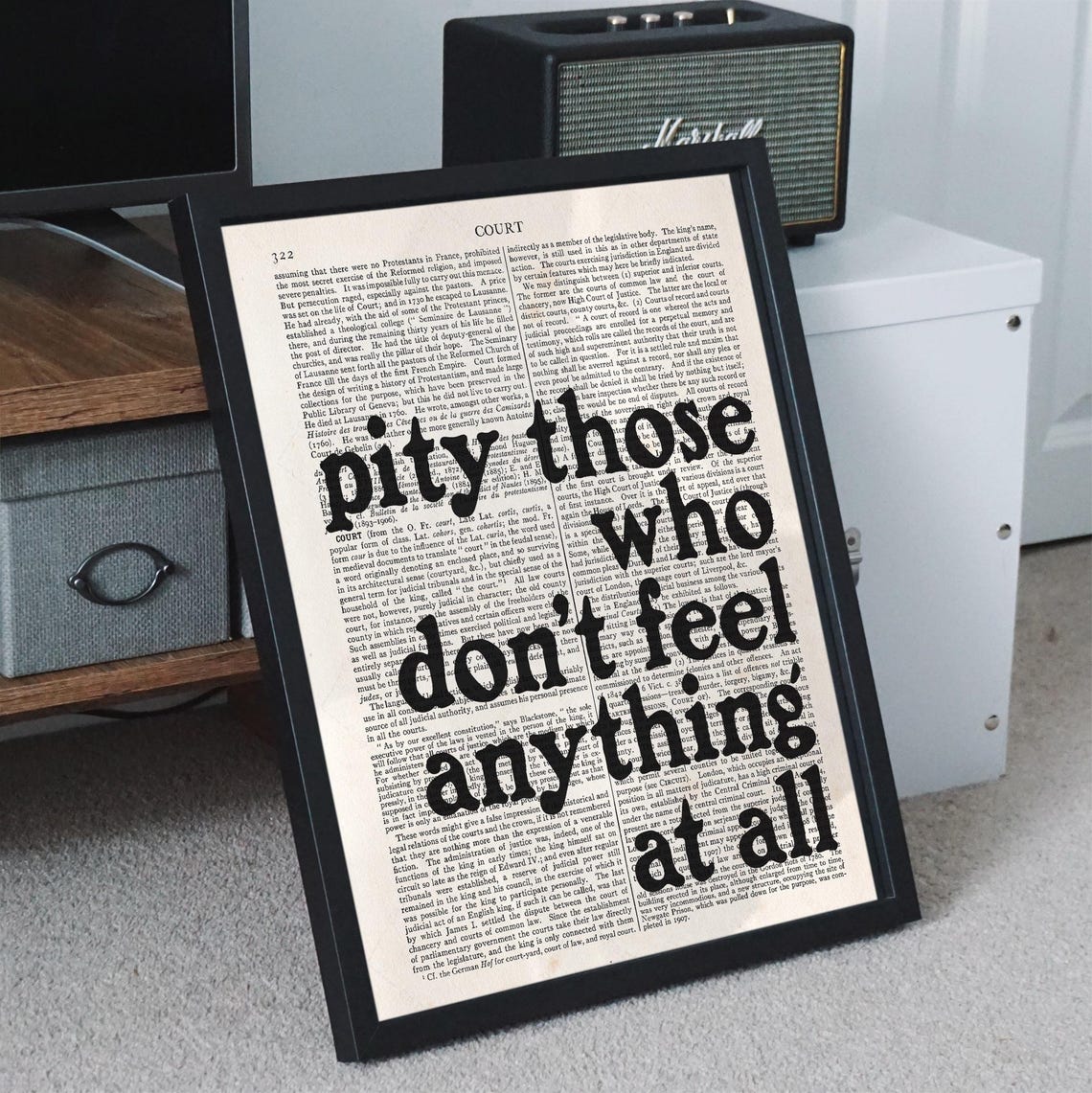 Sarah J Maas Pity Those Who Dont Feel Anything Dictionary Quote Print - Image 3