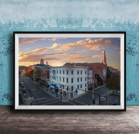 Bijou Theater Art Print Knoxville At Dawn Autumn Morning Glow