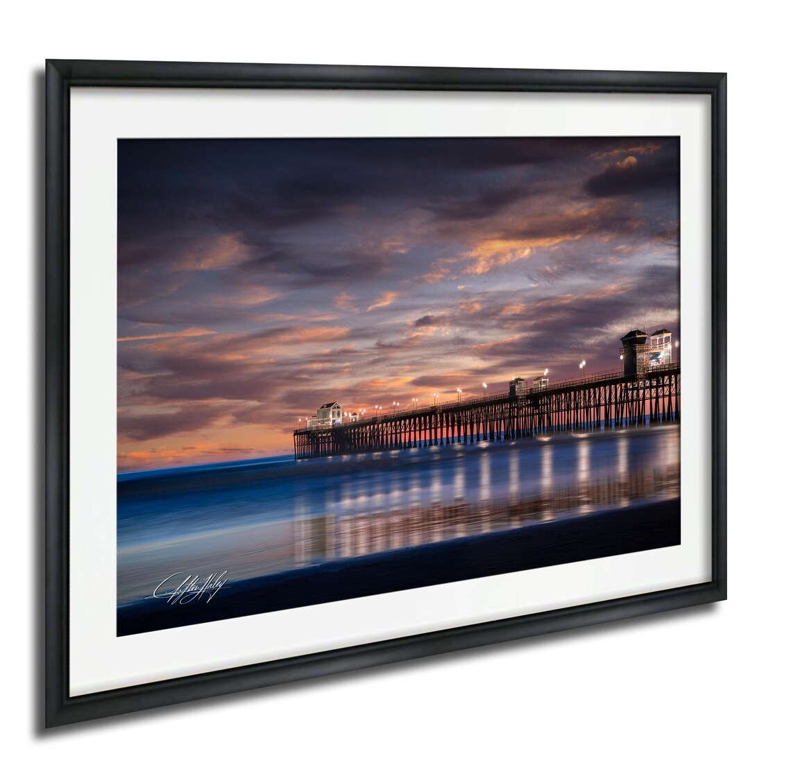 Oceanside Pier Travel Poster, San Diego Coast