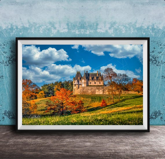 Biltmore Estate Wall Art Autumn Landscape Rustic Canvas Print