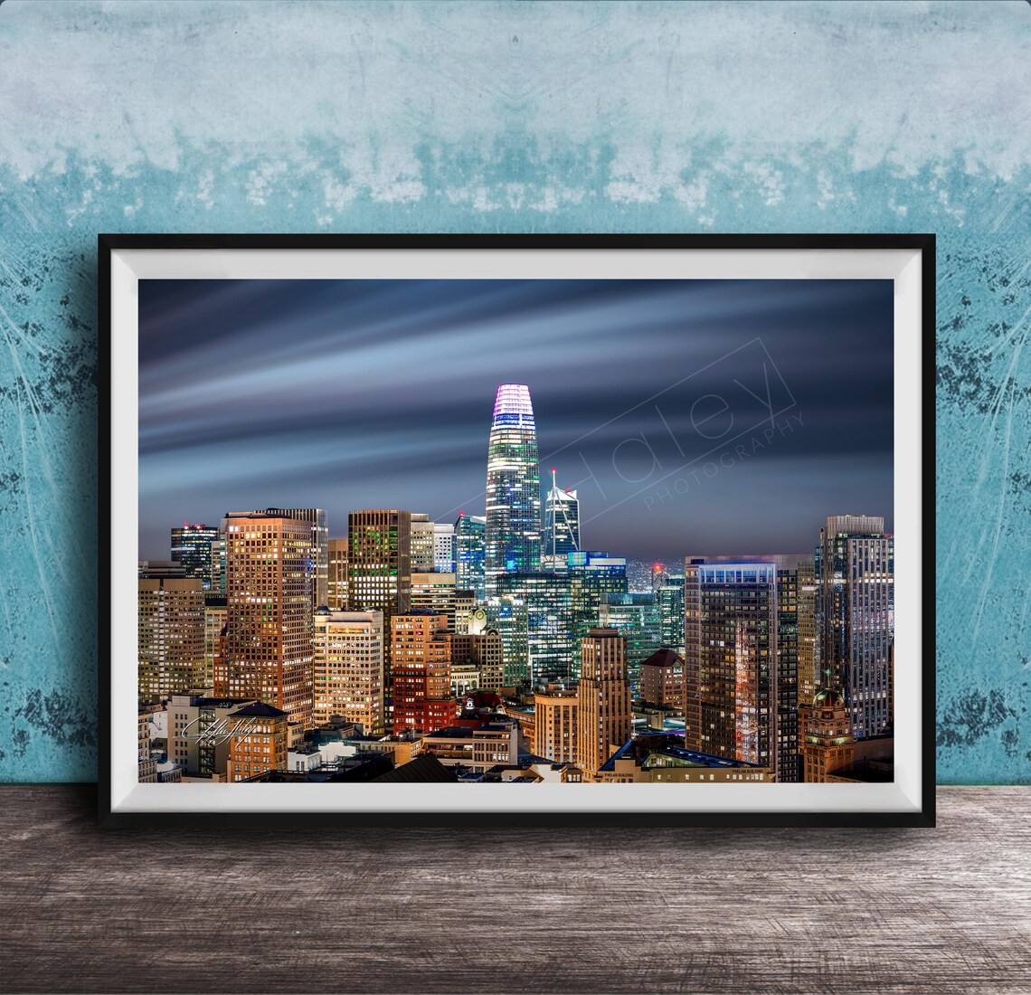San Francisco Skyline Print Golden Hour Cityscape Made To Order