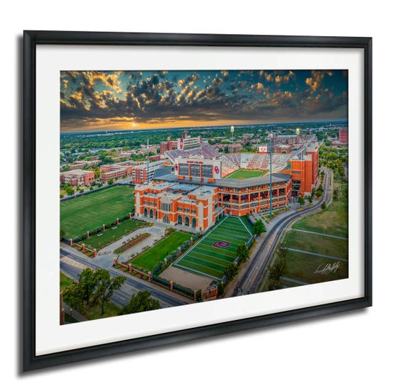 Memorial Stadium Campus Drone Photo, Sooner Nation Pride