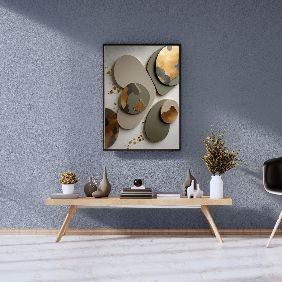 Japandi Wabi Sabi Organic Stone Shapes Abstract Neutral Tone Poster
