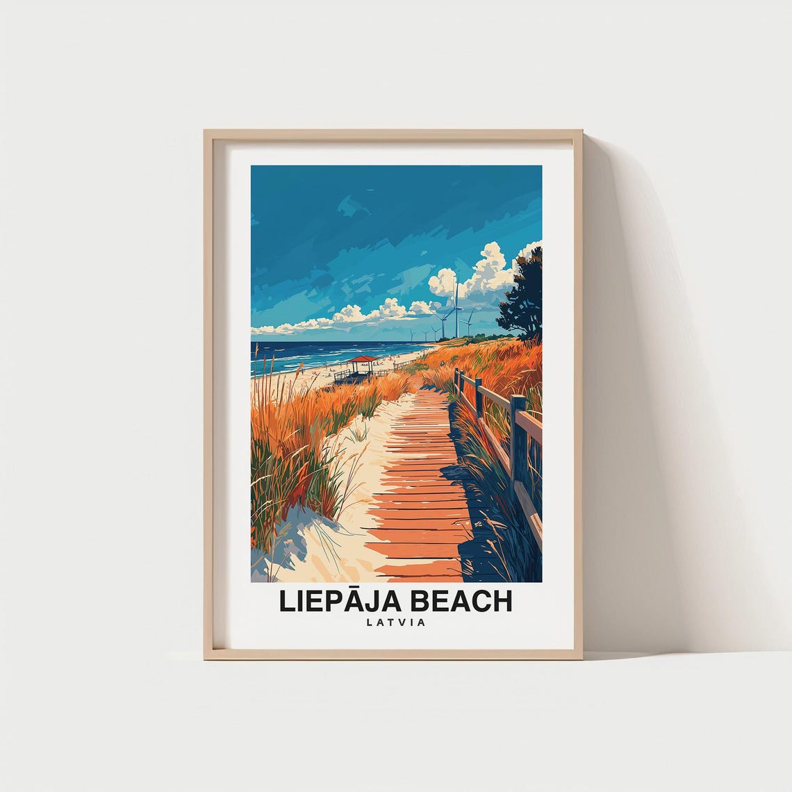 Liepaja Beach Travel Print Wall Art Liepaja Latvia City Print Liepaja Beach Travel Gift Liepaja Beach Poster