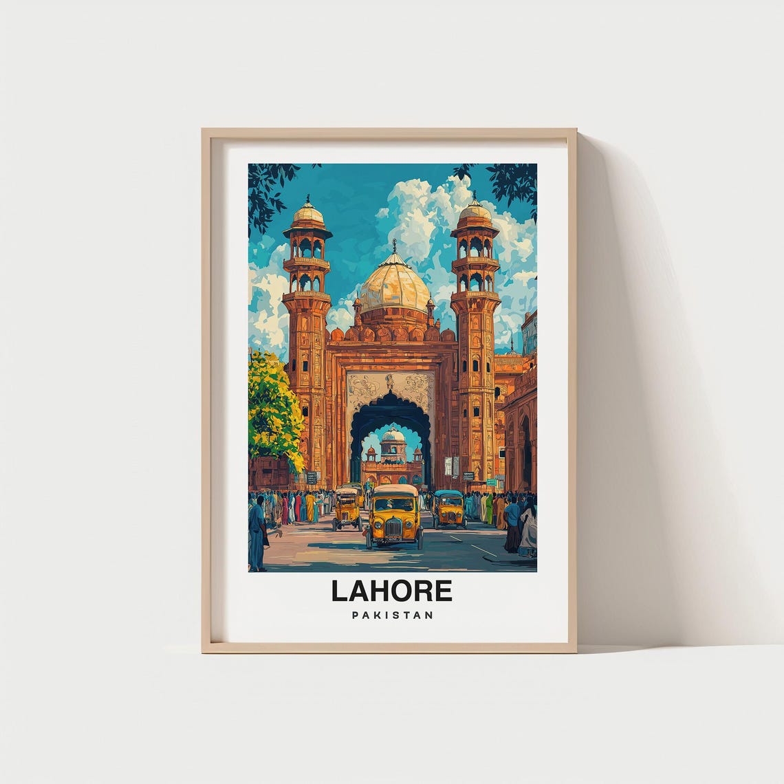 Lahore City Print Lahore Travel Poster Pakistan Travel Gift Lahore Pakistan Poster Lahore Gift Pakistan Art