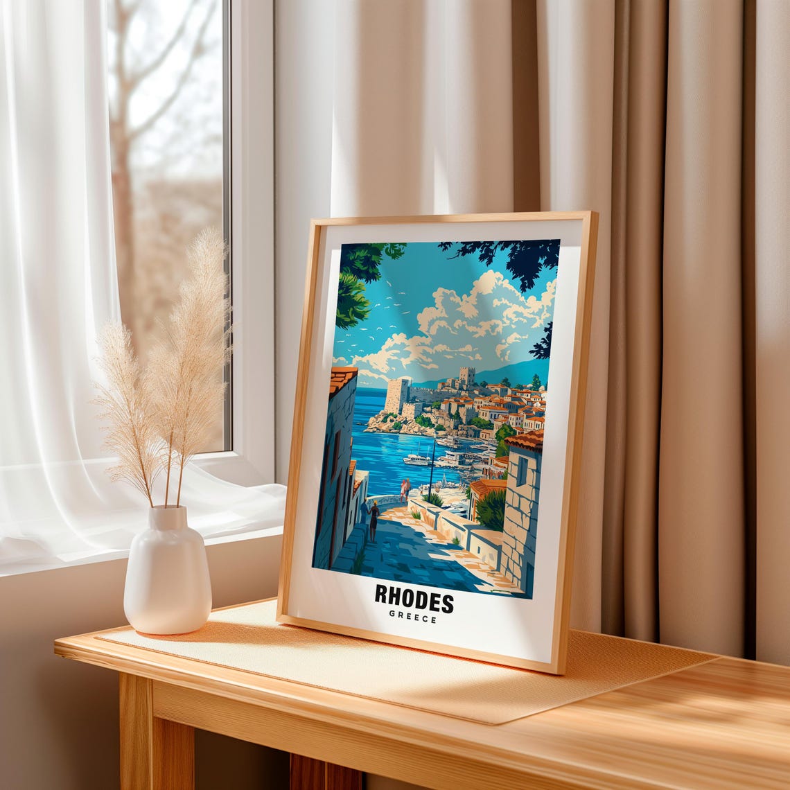 Rhodes Print Greece Poster Rhodes Views Rhodes Old Town Rhodes Beaches Greece Charm Rhodes Beauty Rhodes Heritage Rhodes Art - Image 3