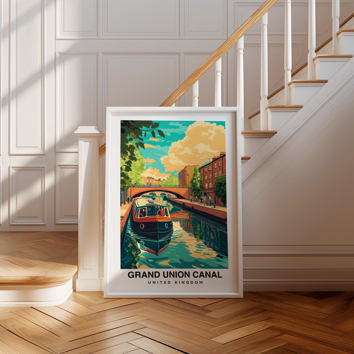 Grand Union Canal Print England Poster Travel Wall Art Canal Print Uk Poster Waterway Art Scenic Print Europe Travel Decor