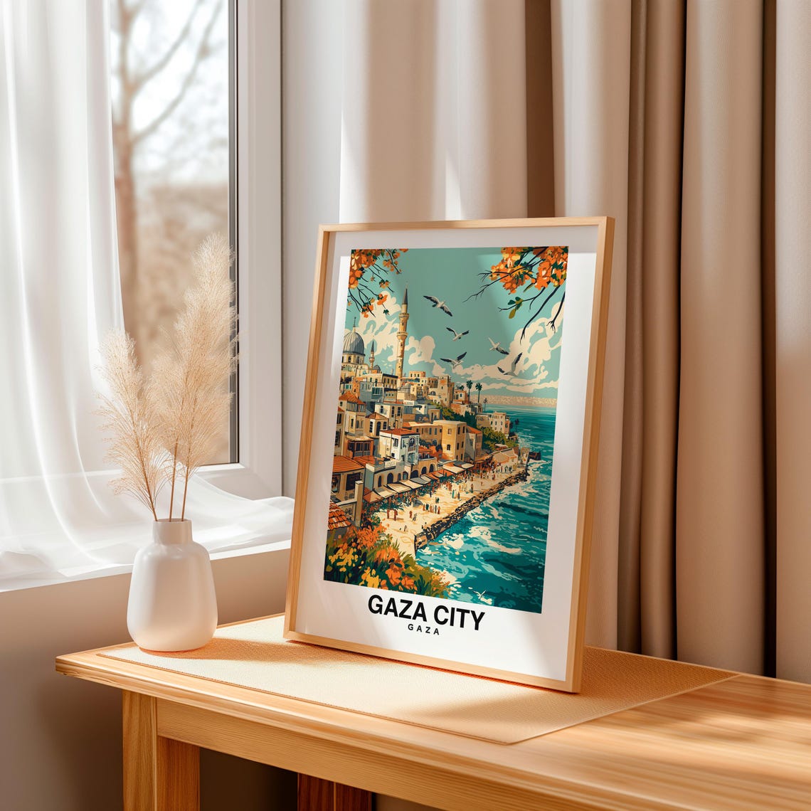 Gaza City Print Gaza Travel Poster Palestine Travel Gift Gaza Palestine Poster Gaza Gift Middle Eastern Culture Art - Image 3