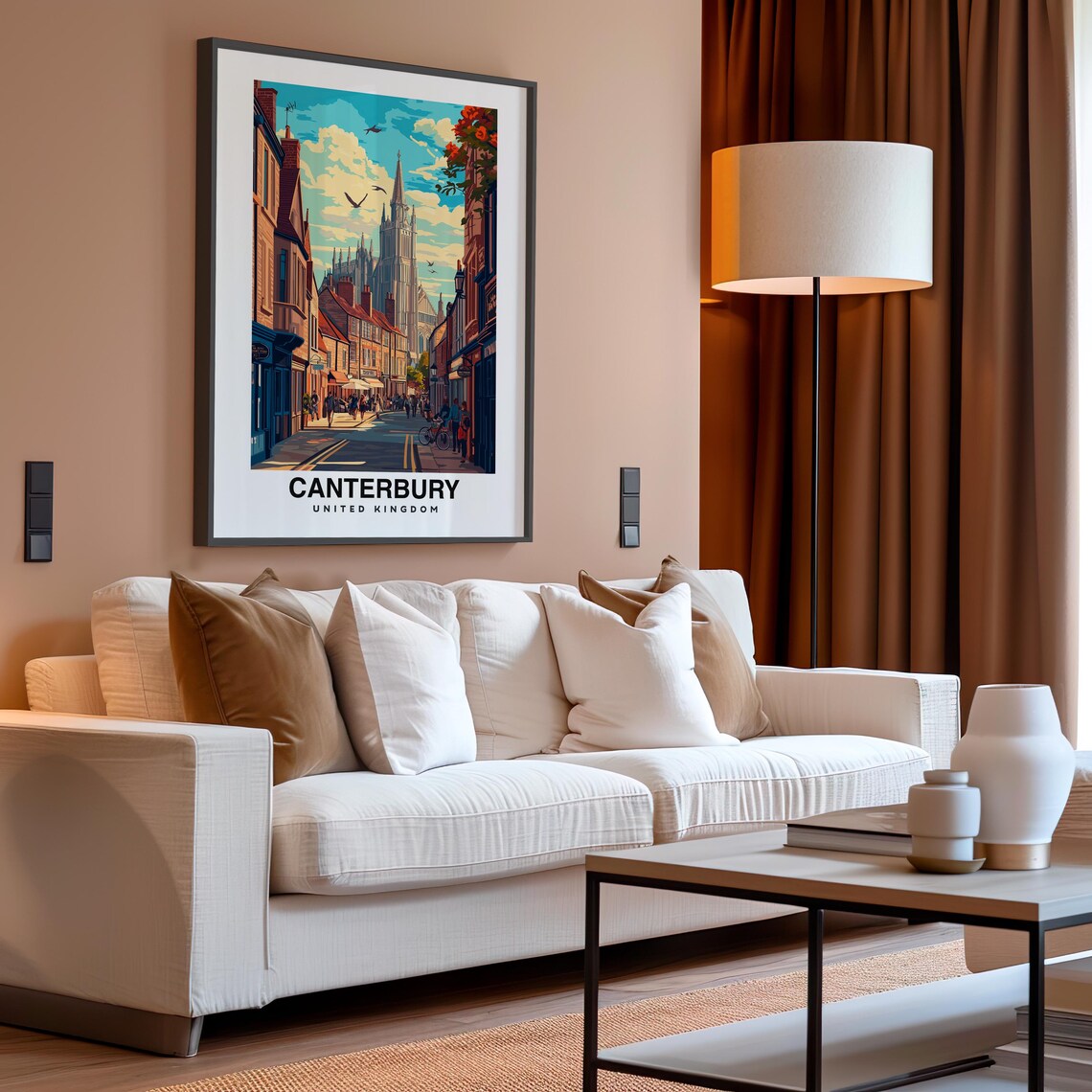Canterbury Print England Poster Travel Wall Art Cityscape Print Scenic Art Historic Decor Cathedral View Uk Poster Travel Poster - Image 4