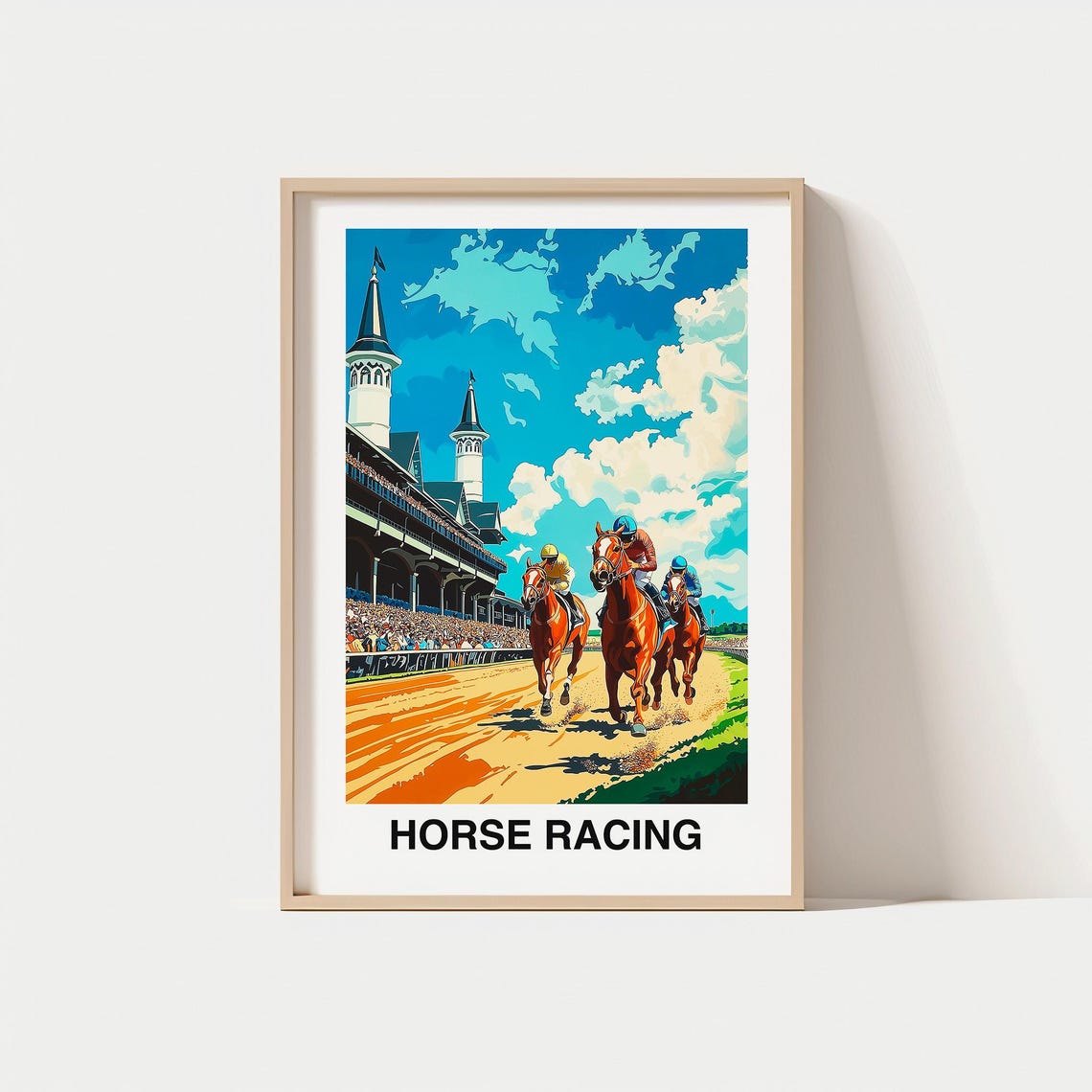 Horse Racing Travel Print Leisure Sports Horse Racing Travel Gift Poster Birthday Present Horse Racing Art