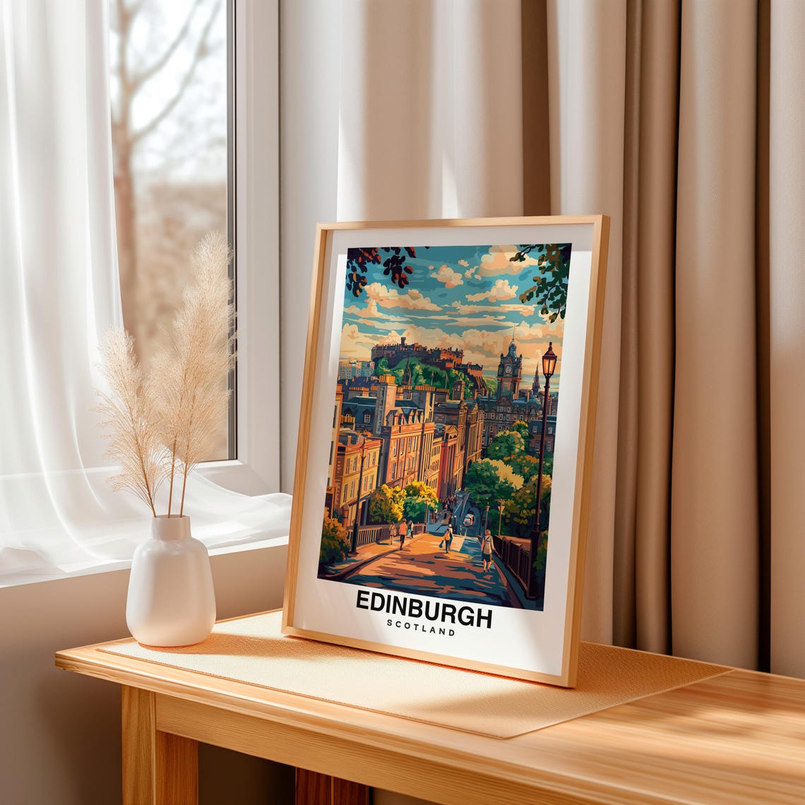 Edinburgh Print Scotland Poster Travel Wall Art Cityscape Print Scenic Art Historic Decor Castle Print Uk Poster Travel Poster - Image 3