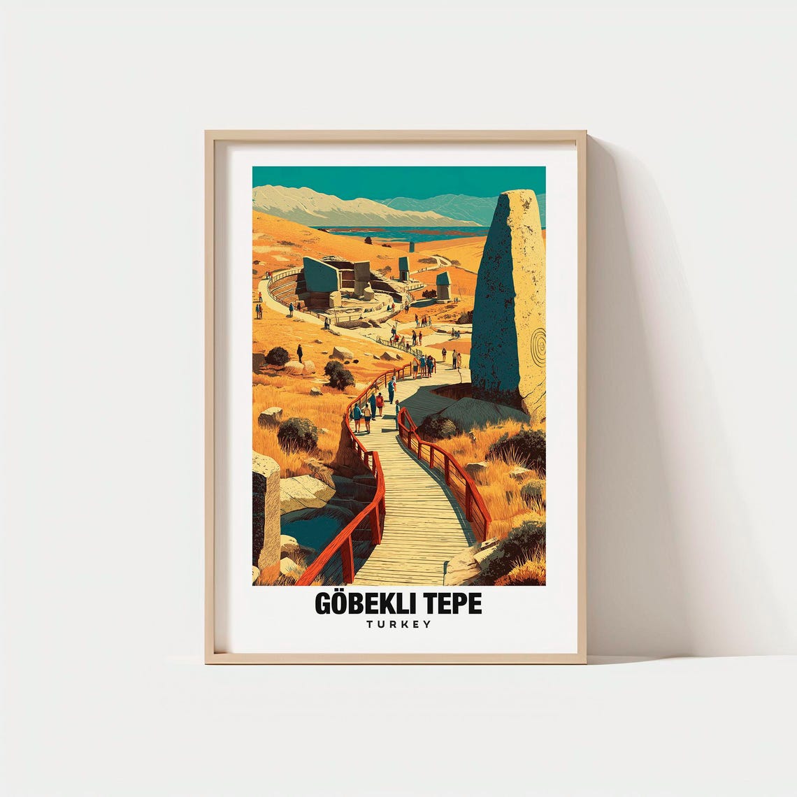Göbekli Tepe Turkey Ancient Stone Pillars Historic Archaeology Poster
