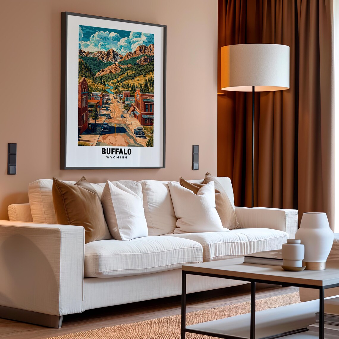 Buffalo Wyoming Western Main Street Mountain Backdrop Poster - Image 4
