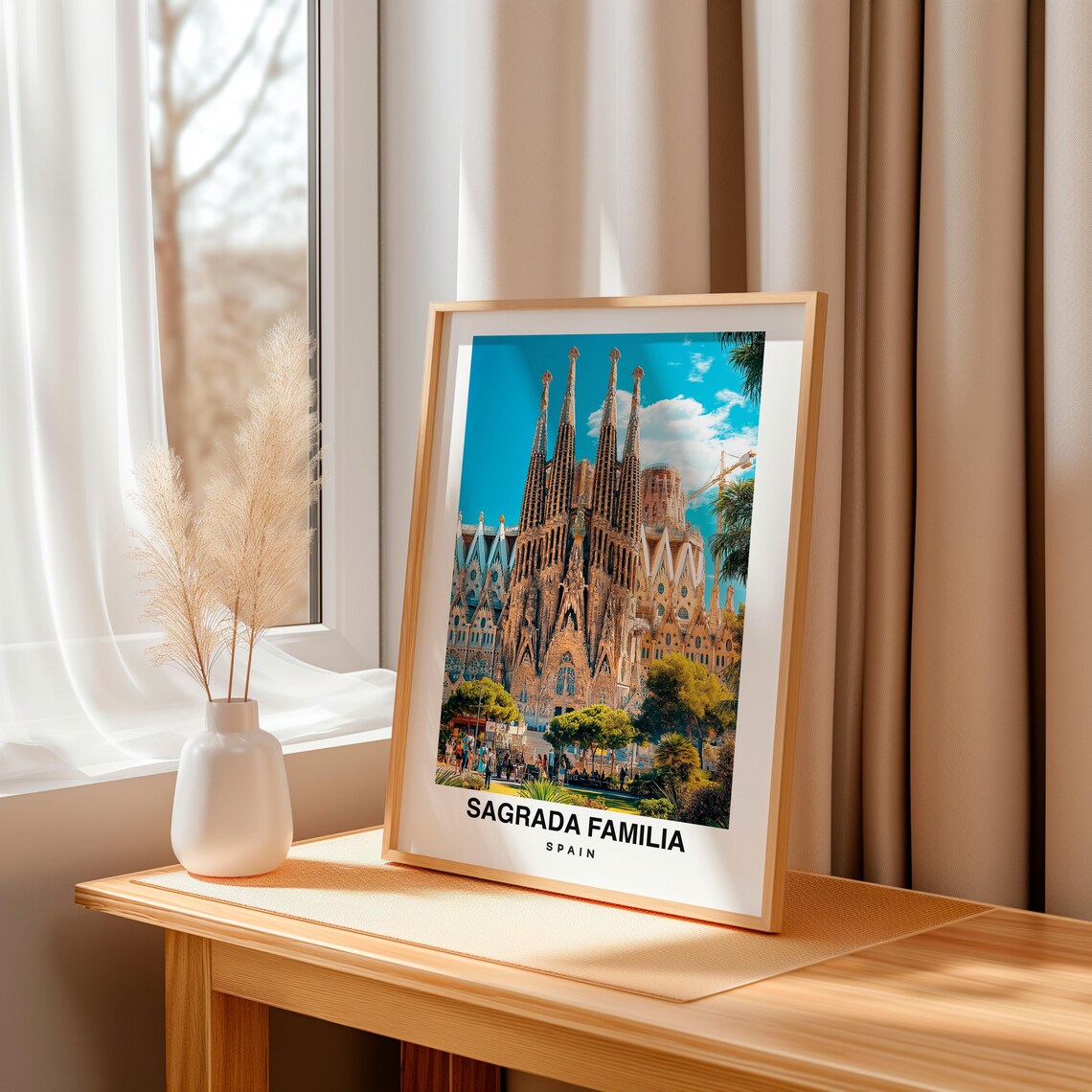 Sagrada Familia Travel Print Sagrada Familia Spain Landmark City Poster Birthday Present Historical Site - Image 3