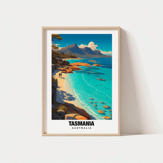 Tasmania Print Australia Poster Views Wilderness Coast Charm Beauty Heritage