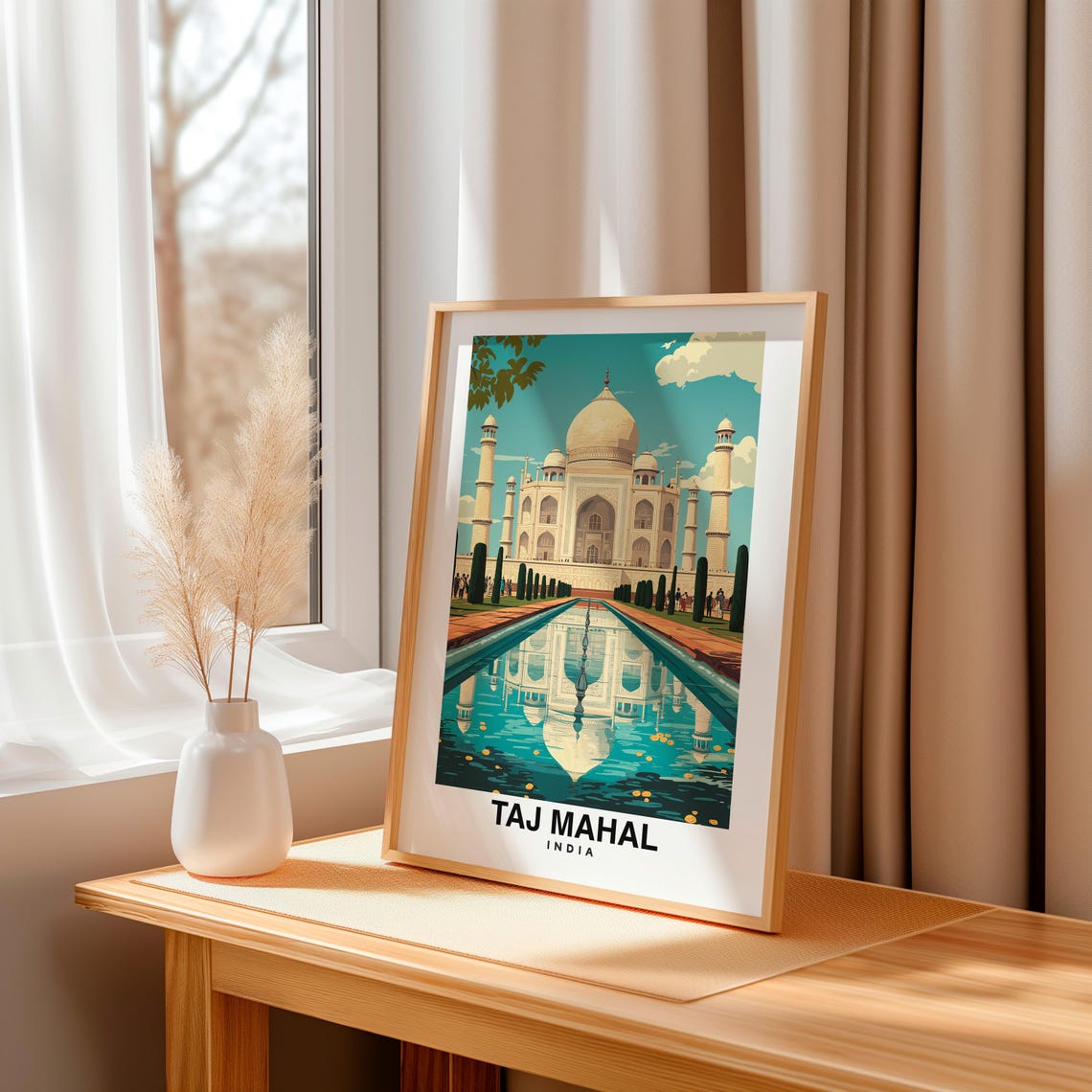 Taj Mahal Travel Print Wall Art Agra India City Print Taj Mahal Travel Gift Taj Mahal Poster Travel Gift Wall Art - Image 3