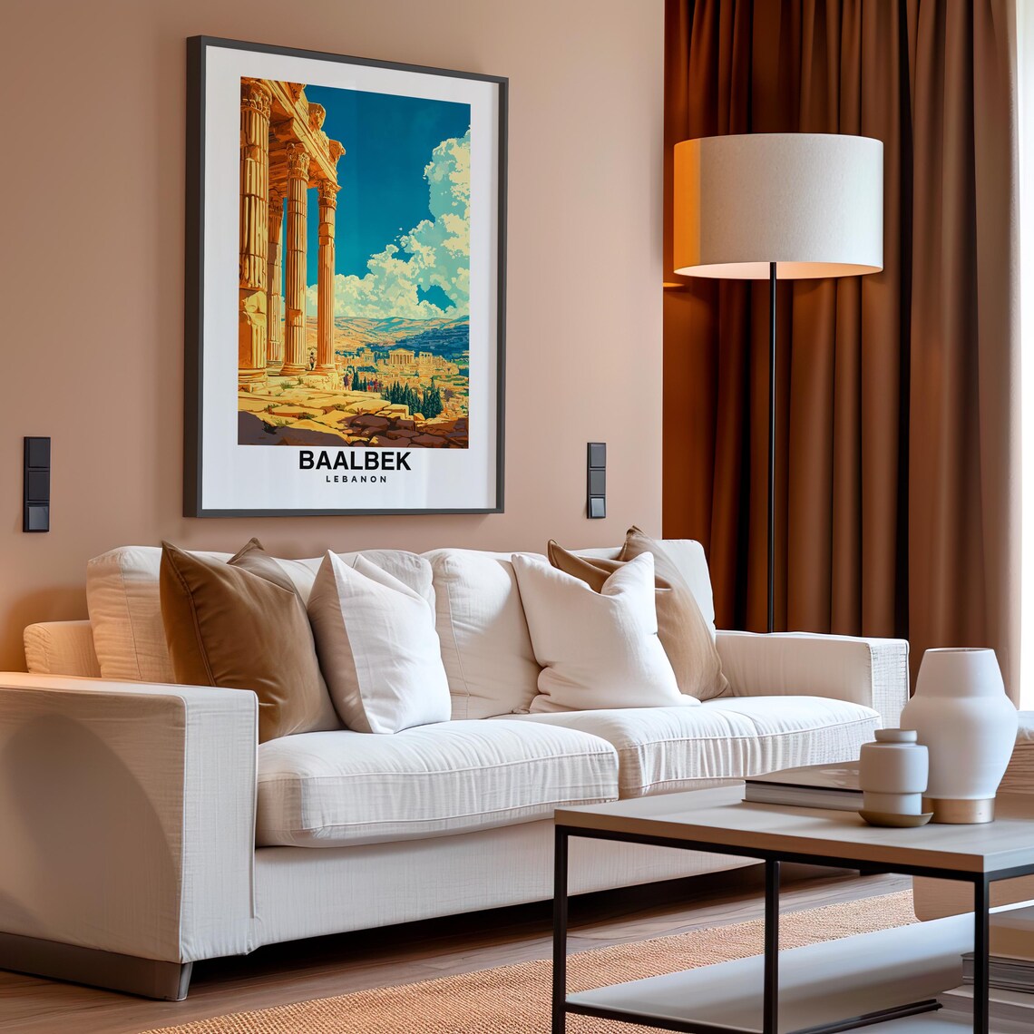Baalbek Print Travel Poster Lebanese Art Roman Ruins Ancient Temple Scenic Views Historic Landmark Cultural Heritage Mountain Charm - Image 4