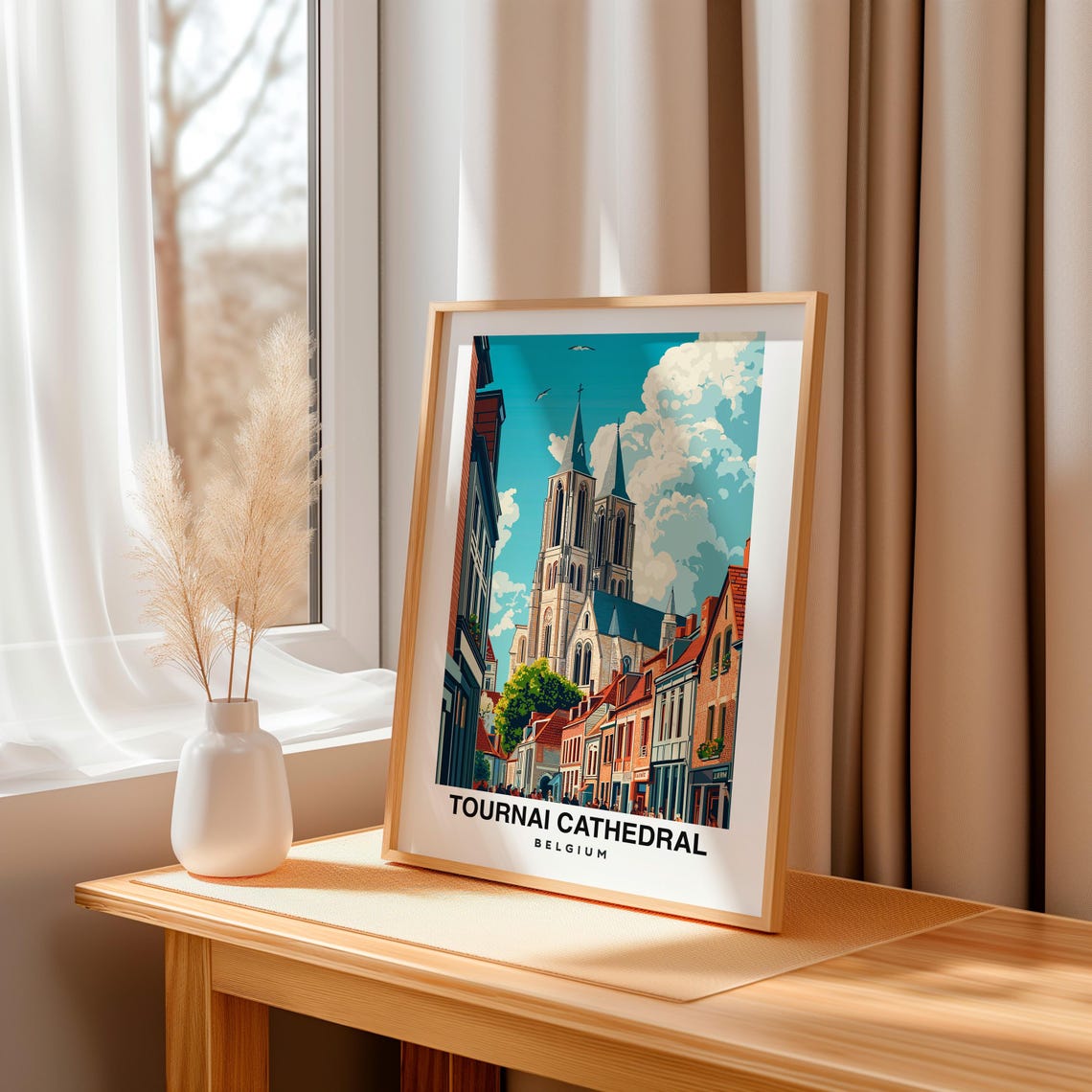 Tournai Cathedral Travel Print Wall Art Tournai Belgium City Print Tournai Cathedral Travel Gift Tournai Cathedral Poster Travel Gift - Image 3