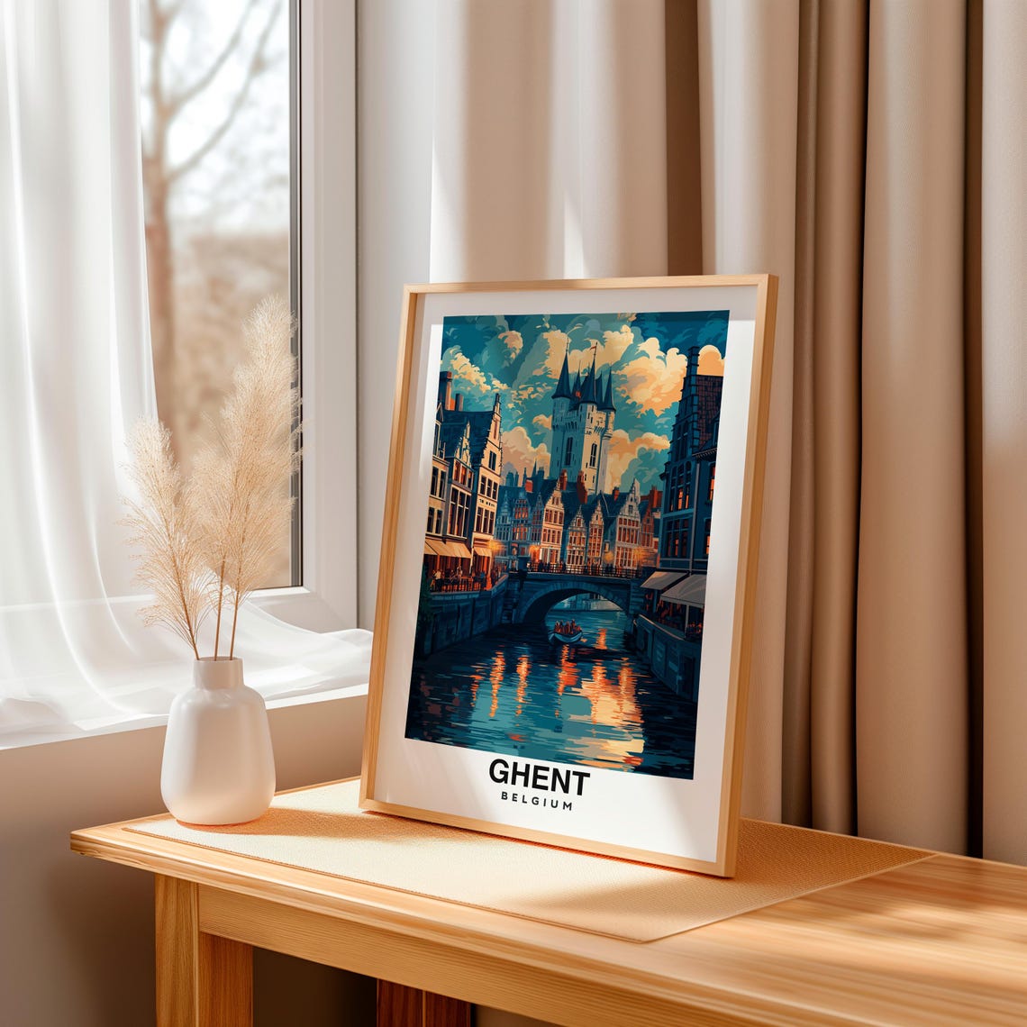 Ghent Print Belgium Poster Travel Wall Art Cityscape Print Scenic Art Historic Decor Europe Poster Travel Poster - Image 3